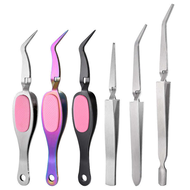 7 Style Craft Tweezers Cross Locking Craft Stainless Steel Soft Grip