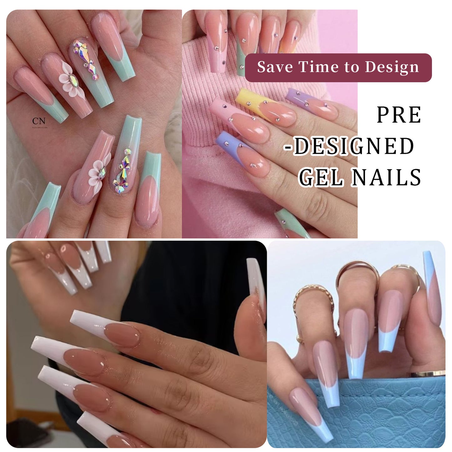 288pcs French Press On Nails