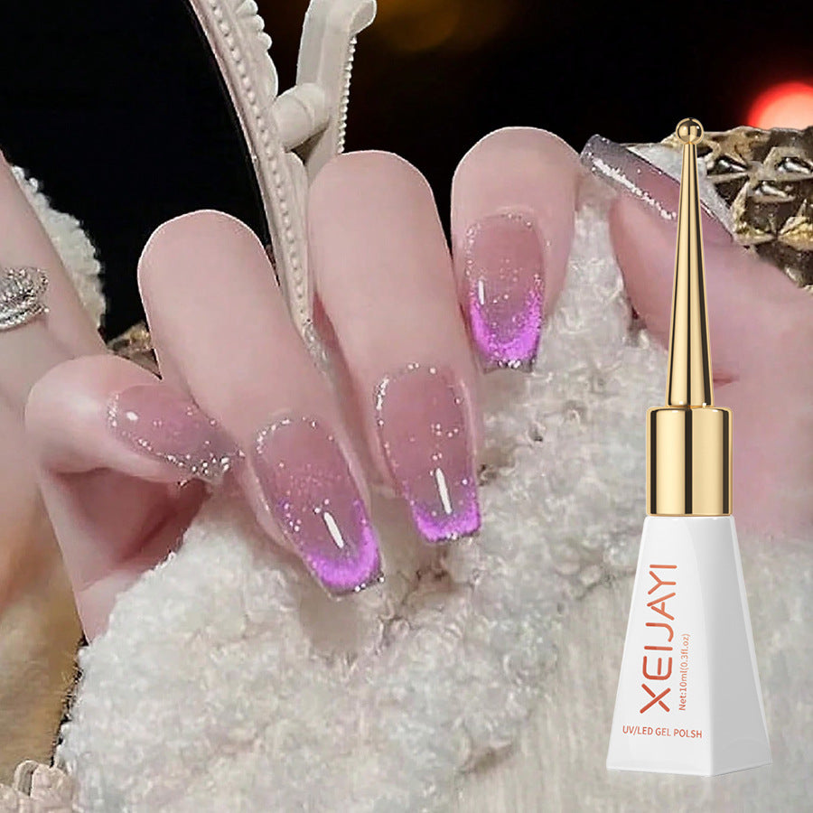 XEIJAYI Purple Cat's Eye Gel Polish UV Nail Gel Polish Gel Salon Gel Manicure Diy At Home Nail Art 10ml/0.3fl.oz/pcs