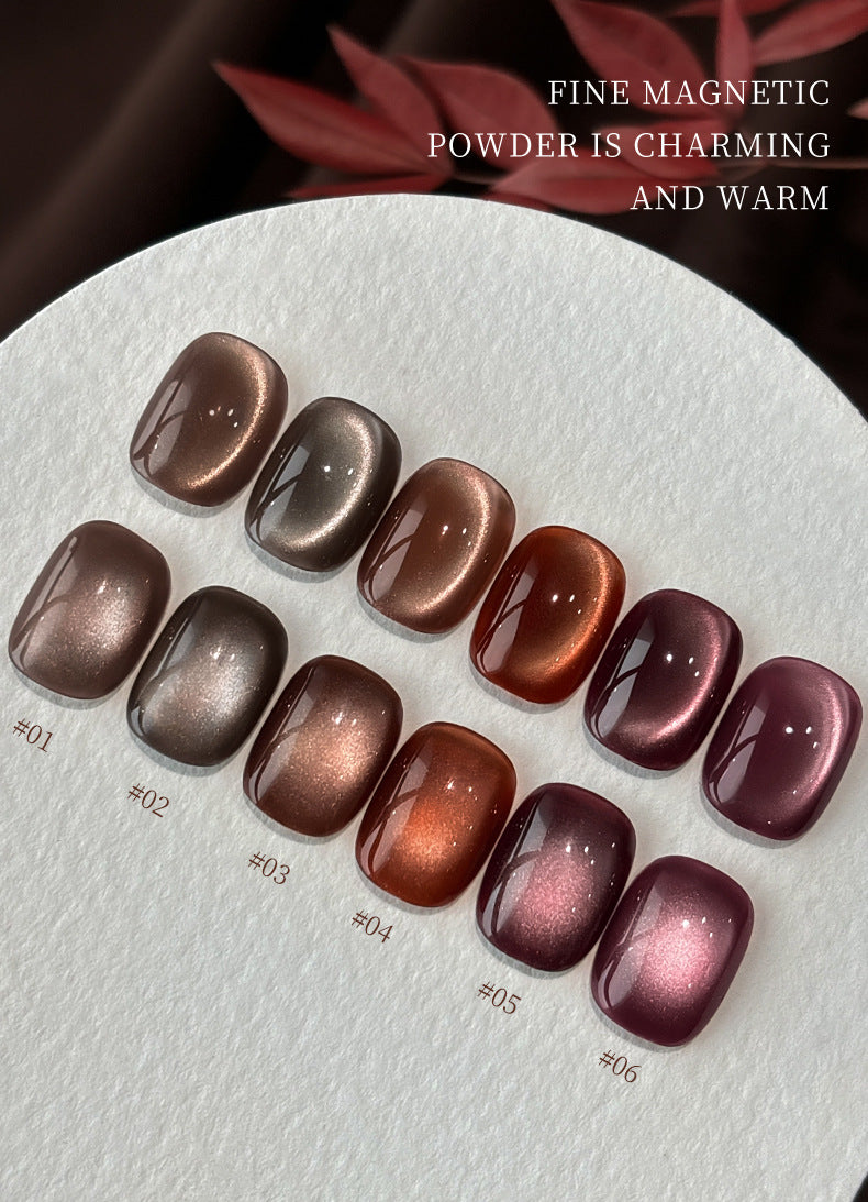 Luxury Coffee Cat Eye Gel Nail Polish