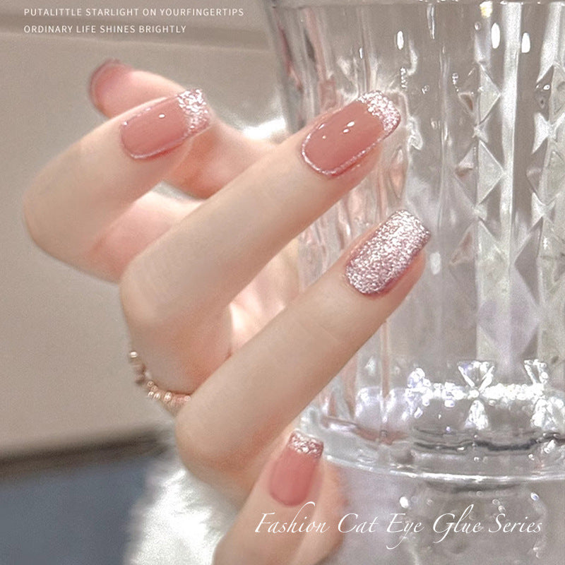 Giltter Cat's Eye Nail Gel Polish Soak Off UV Gel Polish Silver Red Black Gold Pink 8Colors Salon Gel Manicure Diy At Home Nail Art 10ml/pcs