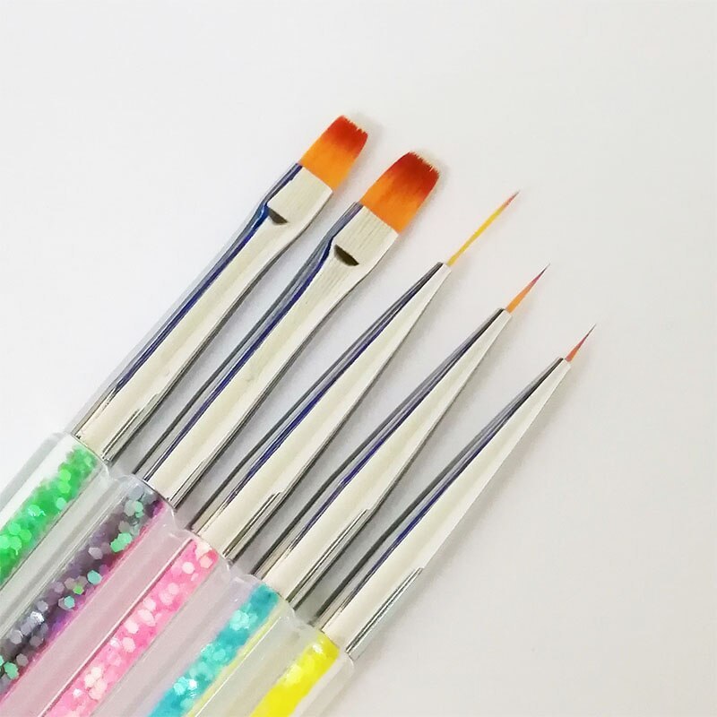 5Pcs/Set 2 in 1 Double Head Nail Art Dotting Pen Liner Brushes