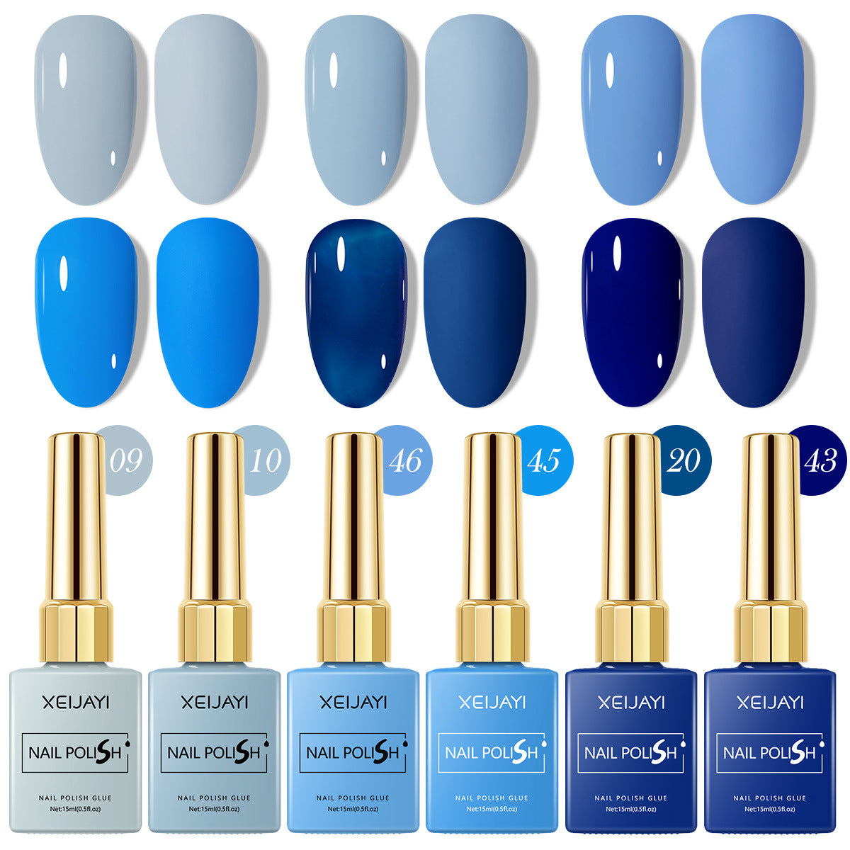 6 Colors Blue Series Gel Nail Polish