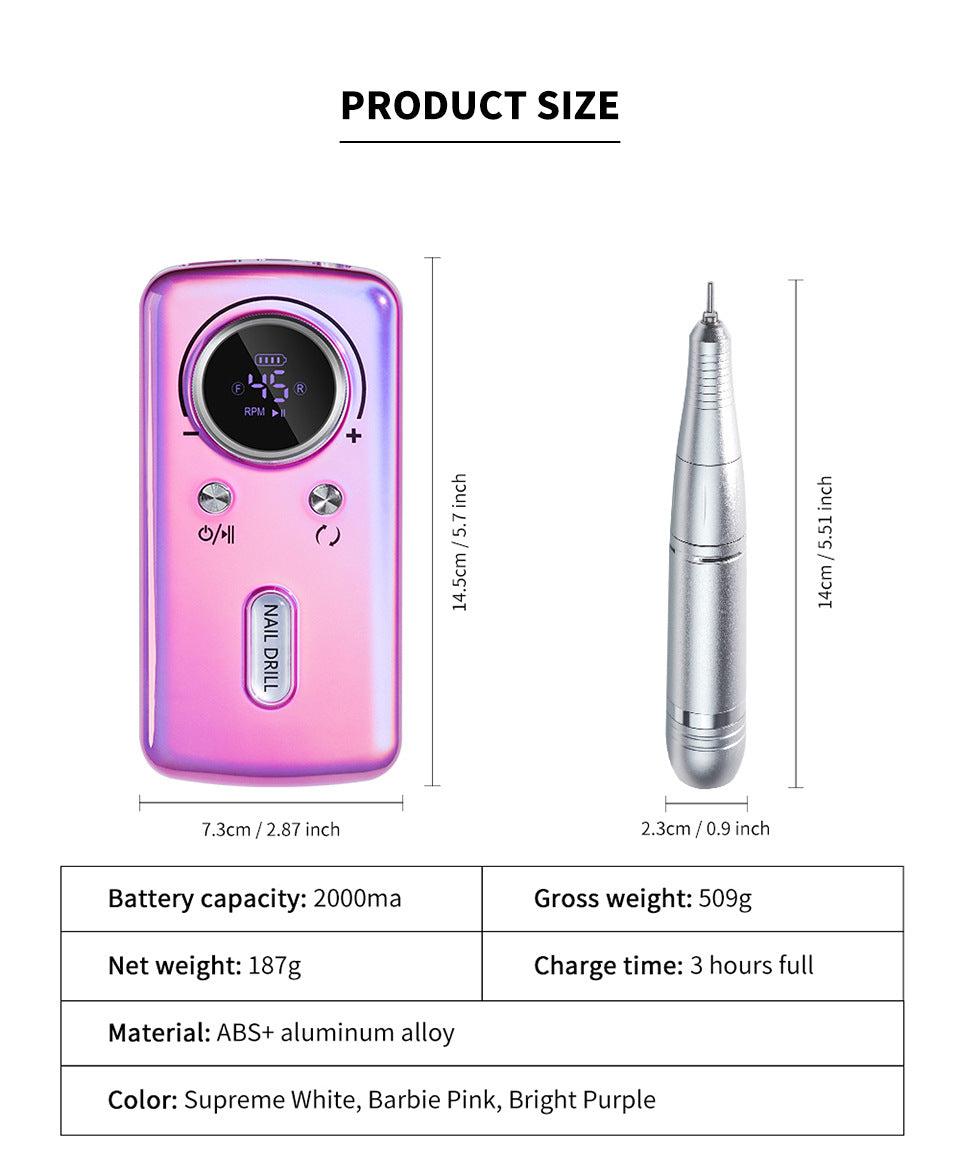 45000RPM Rechargeable Electric Nail File Kit