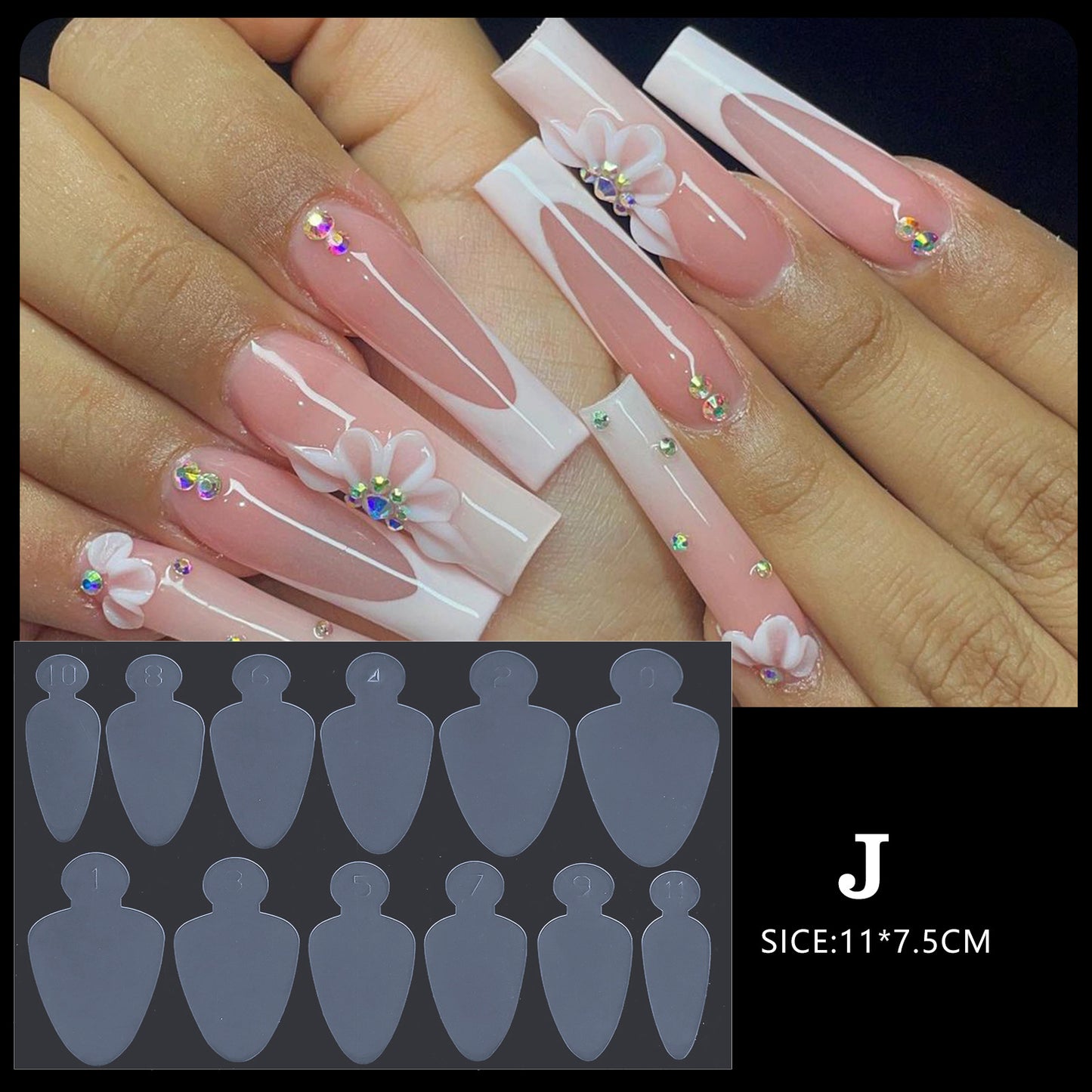 1 Sheet Nail Forms Mould Sticker 12pcs