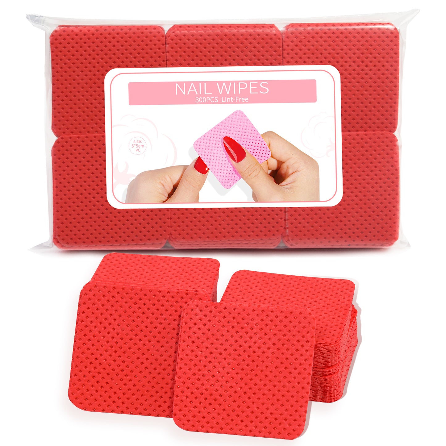 300 PCS Lint Free Nail Wipes Colorful Nail Polish Remover Pads