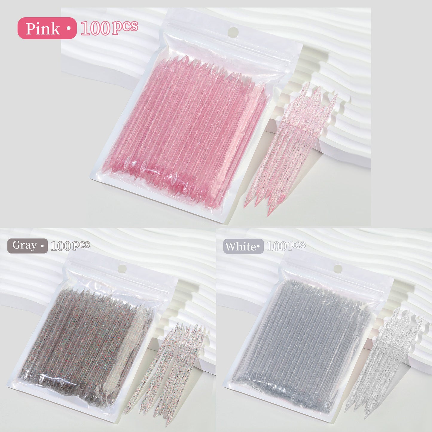 press on nails cuticle plastic stick 100pcs/bag