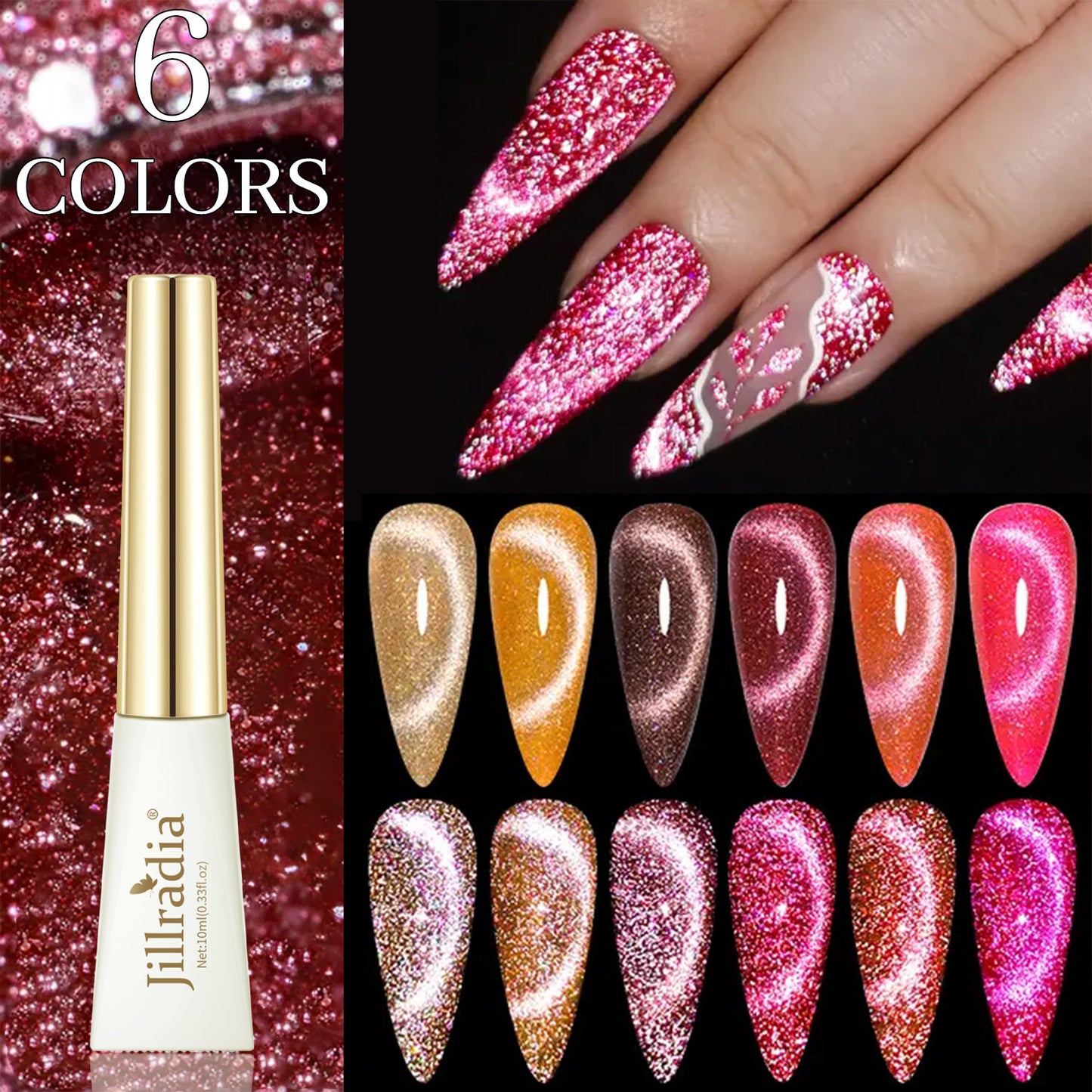 Amber Cat's Eye Gel Polish 6 Colors 10ml/PCs
