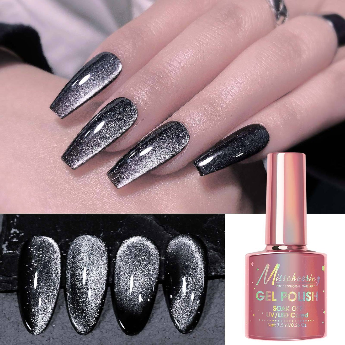 Black cateyes gel polish 7.5ml