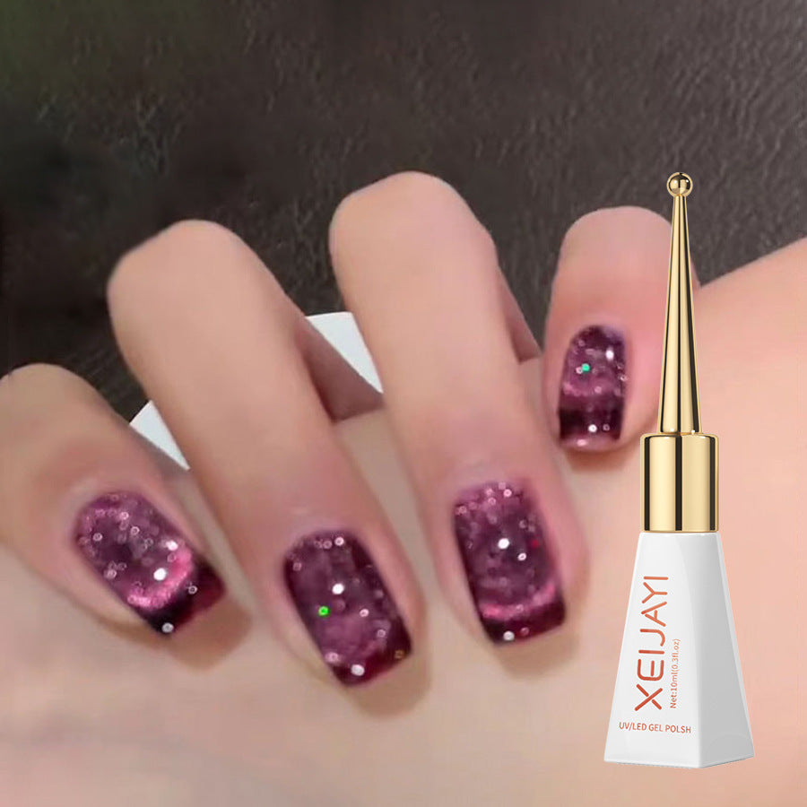 Cat's Eye Gel Polish Grape Purple UV Gel Polish Salon Gel Manicure Diy At Home Nail Art 10ml/0.3fl.oz