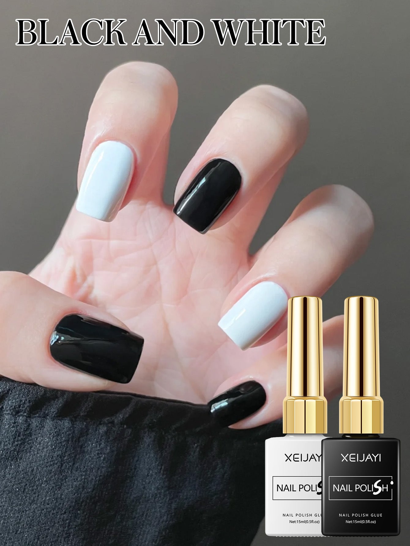 15ml Black & White Gel Nail Polish