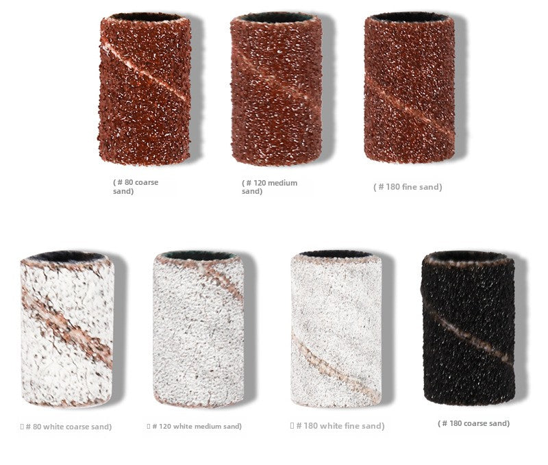 3 Color Coarse Fine Medium Grit Efile Sand Set 80#120#180# with Mandrel Nails Drill Bits