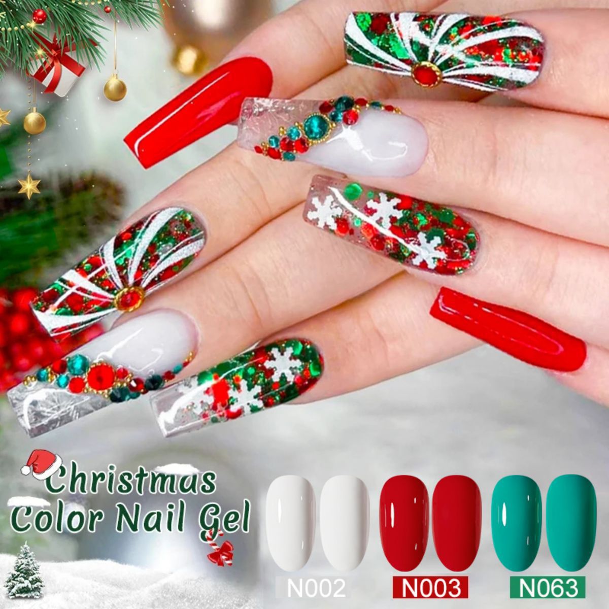 Christmas 10 Colors Nail Gel Polish Set Popular Nude Red Green Gold Silver Glitter Nail Polish Salon Gel Manicure Diy At Home Nail Art 7.3ml*10colors/set