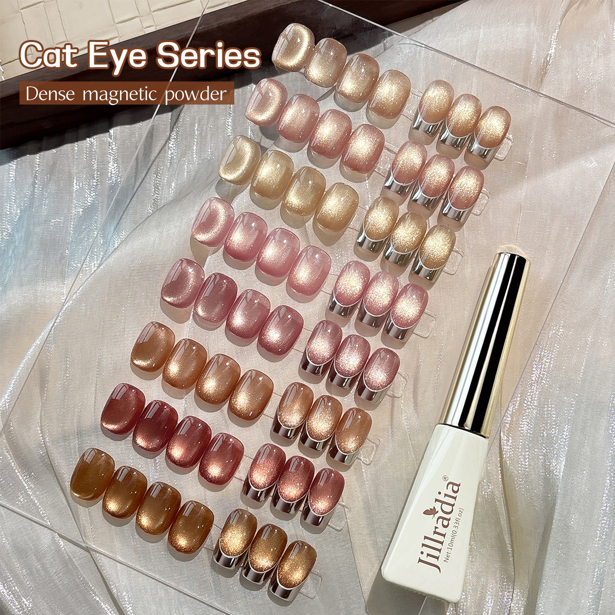 Gold Gradient Cat Eye Gel Nail Polish