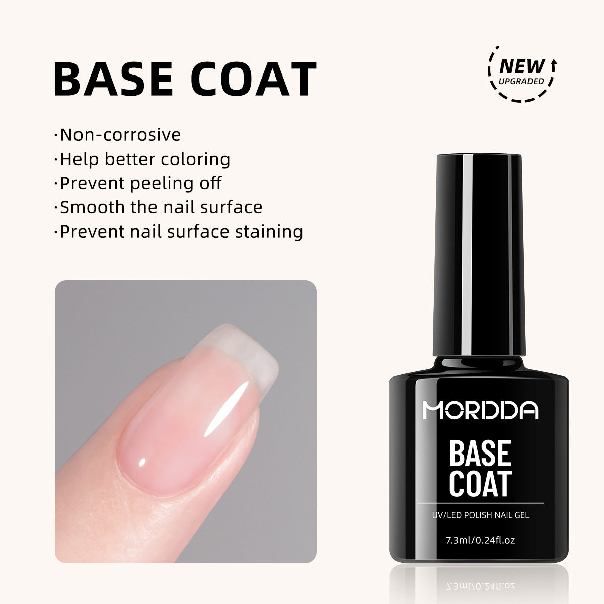 MORDDA Base Coat Top Coat Matte Top Coat Nail Art 7.3ml*3pcs/set