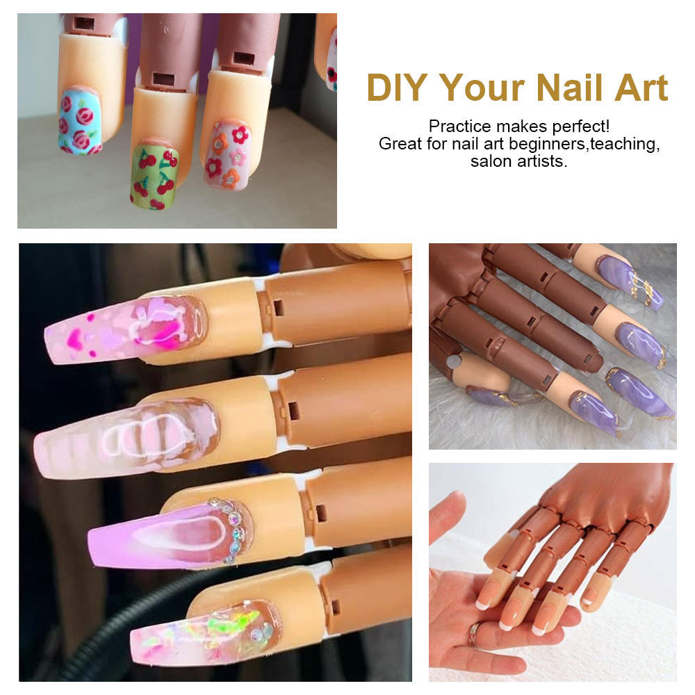 Flexible Moveable Practice Hand for Acrylic Nails