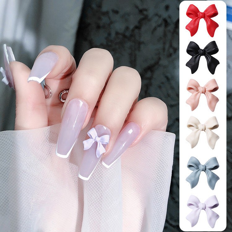 100PCS White 3D Nail Bow Charms