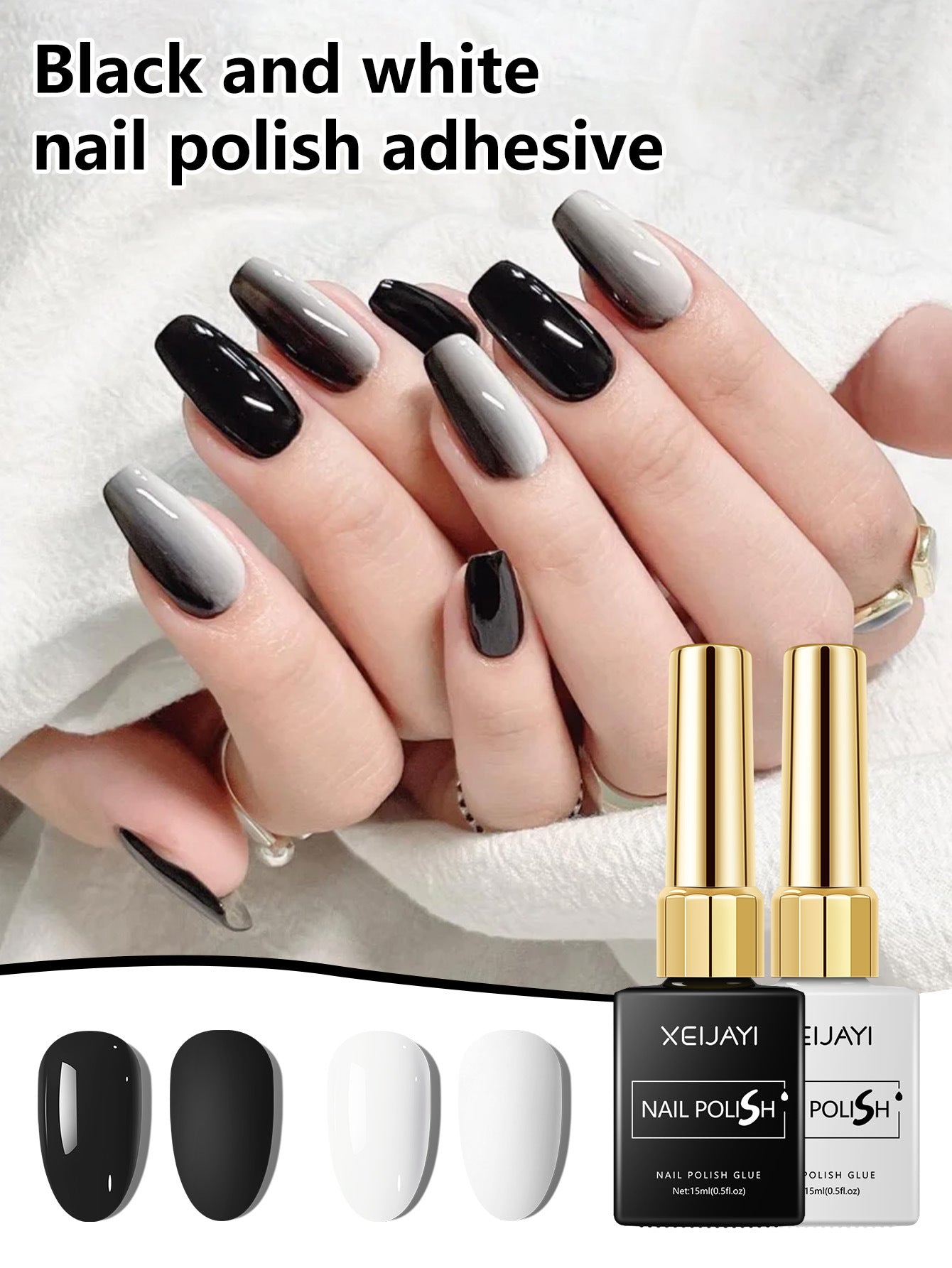 15ml Black & White Gel Nail Polish