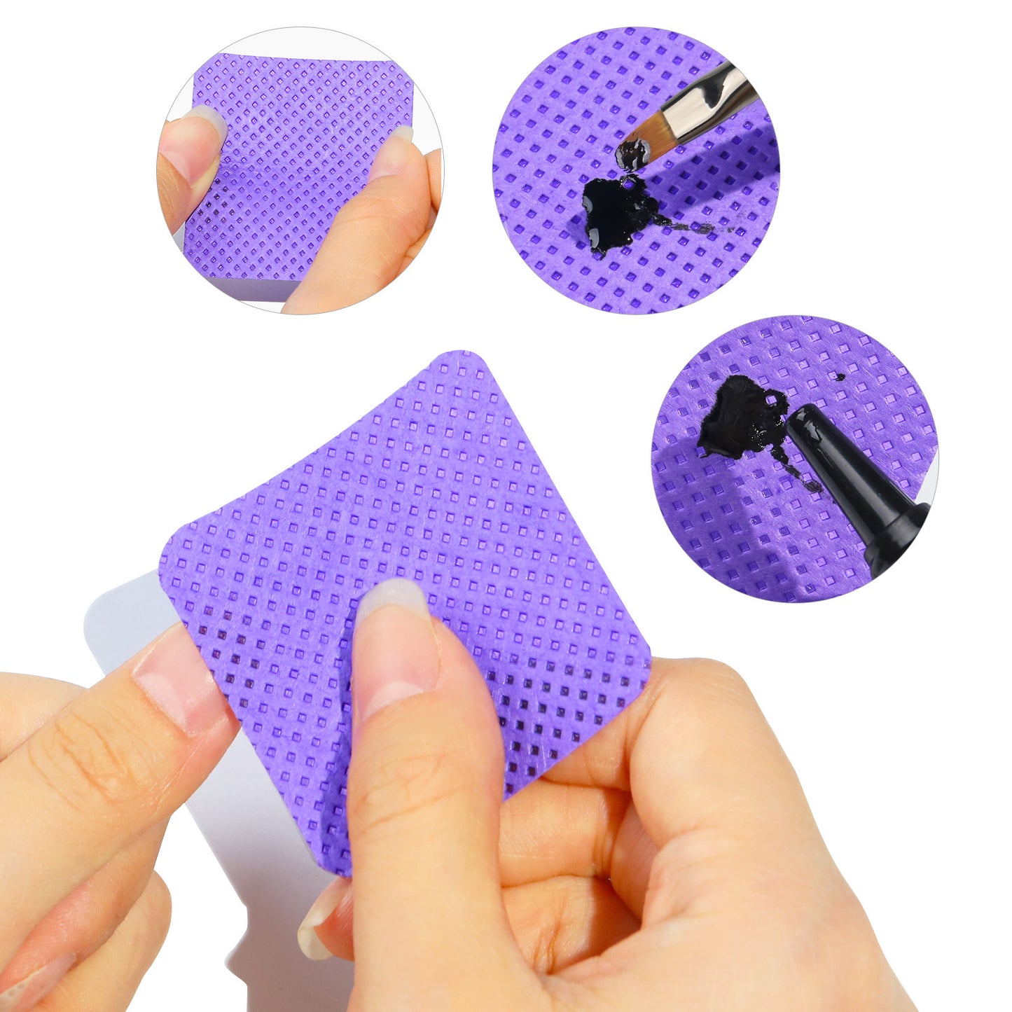 300 PCS Lint Free Nail Wipes Colorful Nail Polish Remover Pads