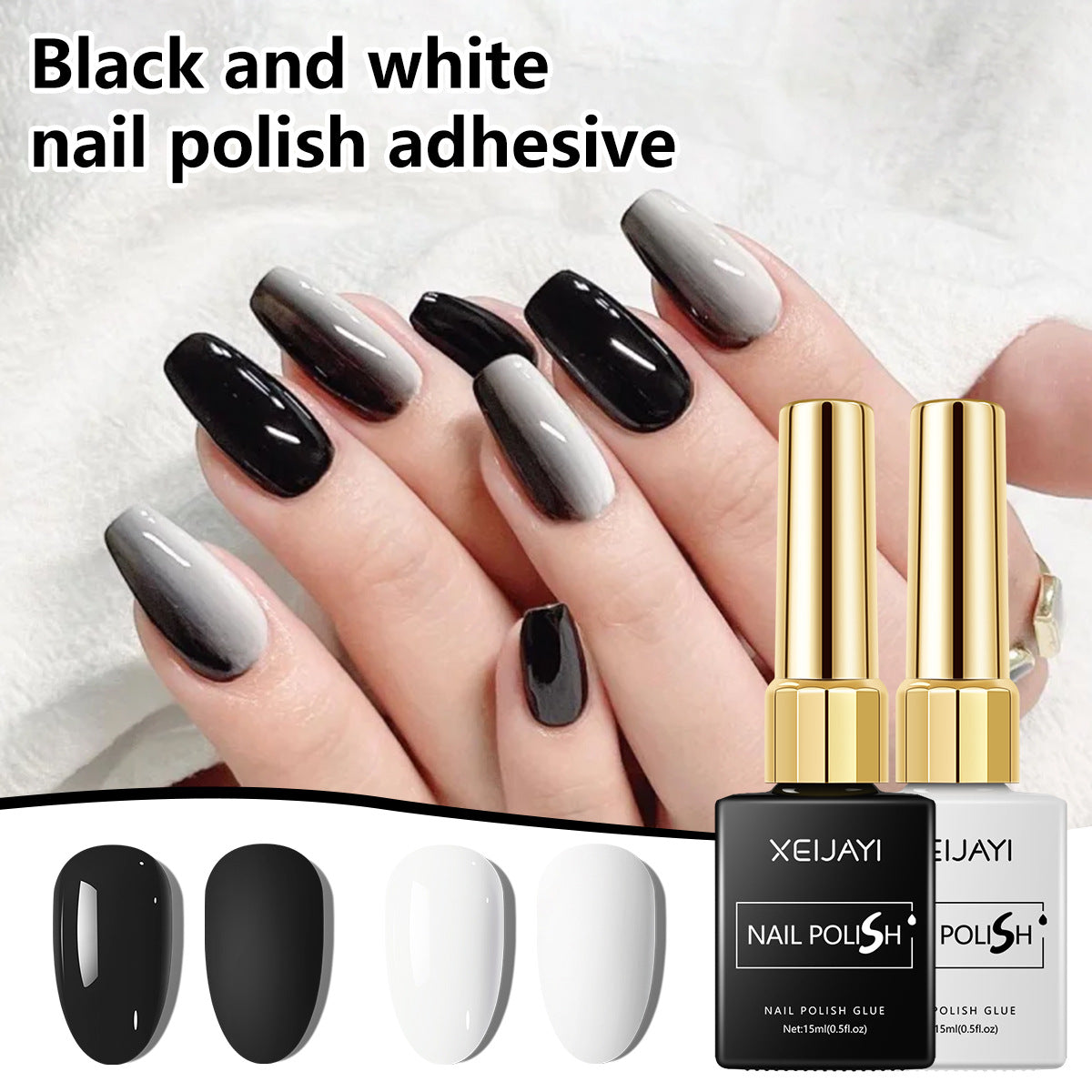 15ml Black & White Gel Nail Polish