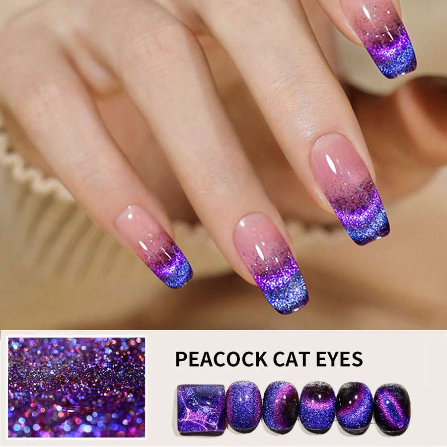 Xeijayi Cat's Eye UV gel polish peacock blue purplecolors 10ml/0.3fl.oz
