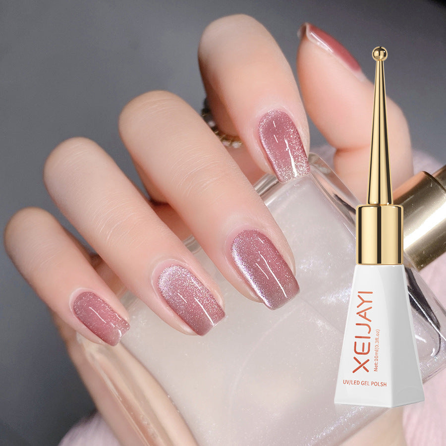 Cat's Eye Nail Polish Glitter Pink Color UV Nail Gel Polish Salon Gel Manicure Diy At Home Nail Art 10ml/0.3fl.oz/pcs