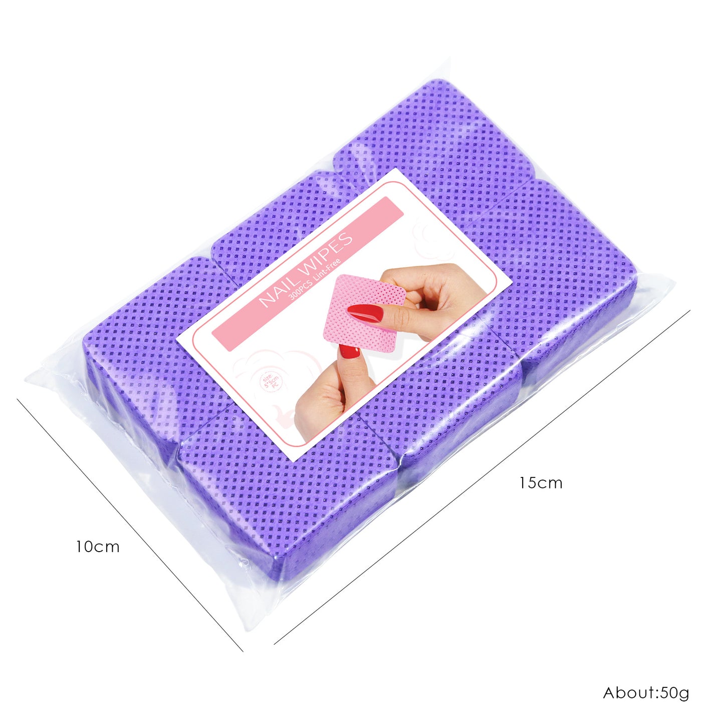 300 PCS Lint Free Nail Wipes Colorful Nail Polish Remover Pads