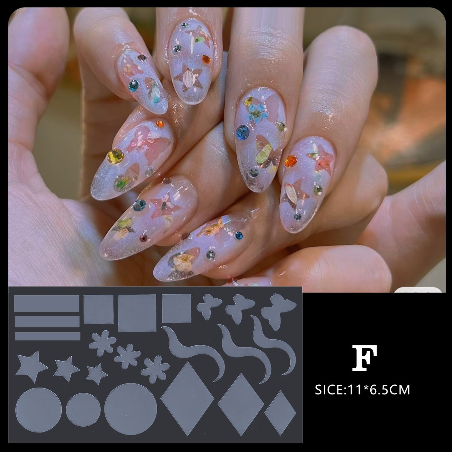 1 Sheet Nail Forms Mould Sticker 12pcs