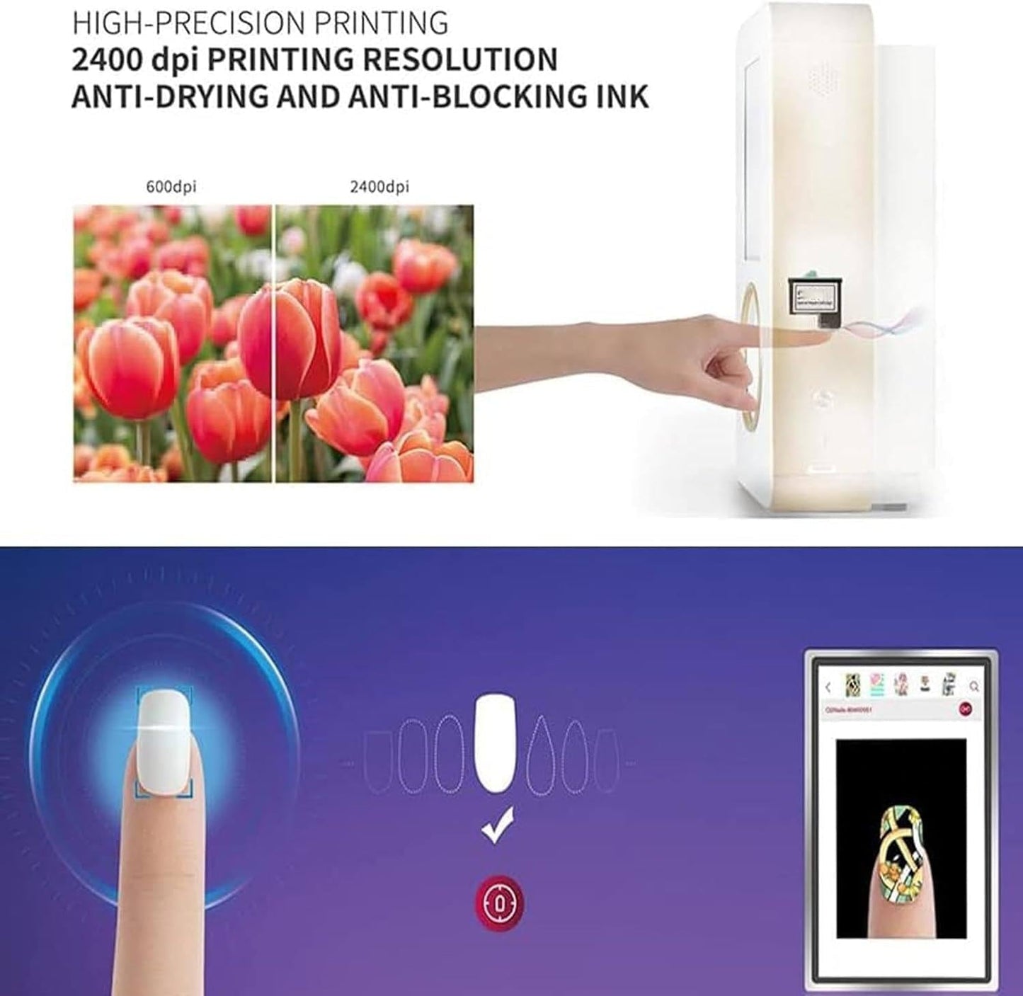 O2Nails FullMate X12.5 Nail Printer Nail Art Gel Nail Decoration