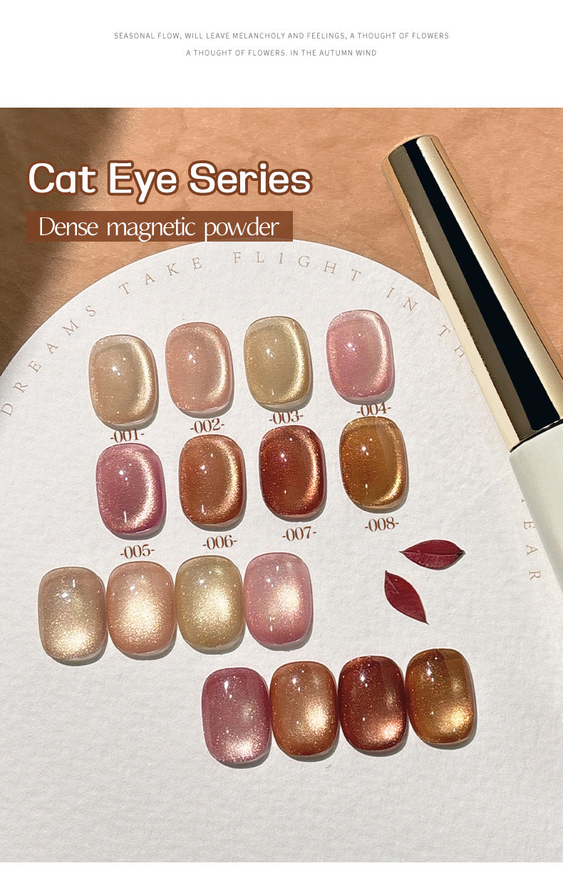 Gold Gradient Cat Eye Gel Nail Polish