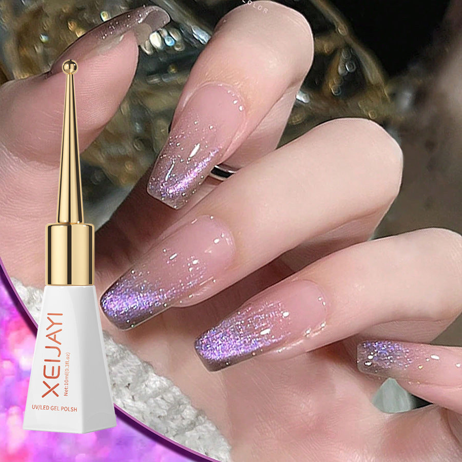 XEIJAYI Purple Cat's Eye Gel Polish UV Nail Gel Polish Gel Salon Gel Manicure Diy At Home Nail Art 10ml/0.3fl.oz/pcs