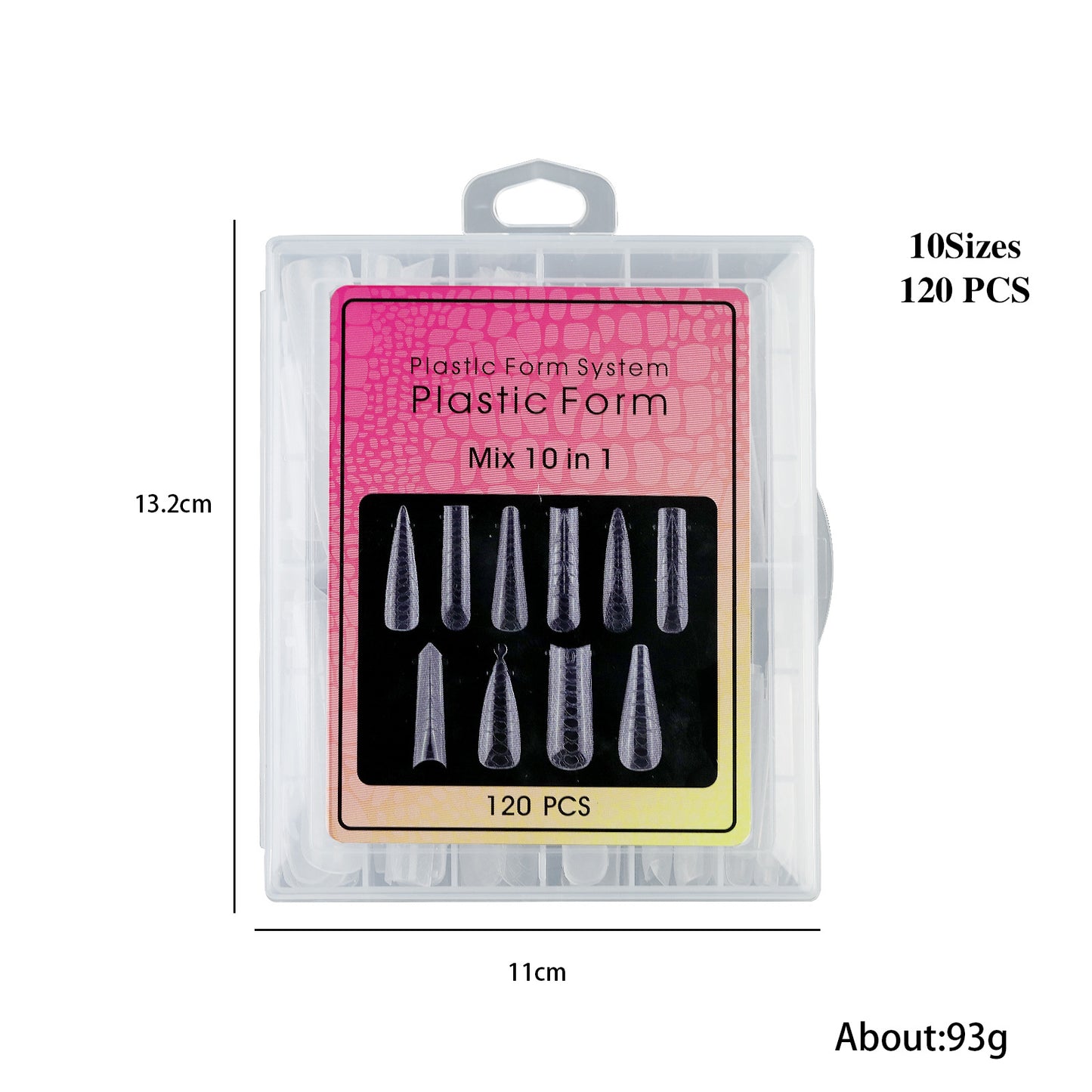 120PCS/Box 3D Snake Pattern Polygel Nails Forms