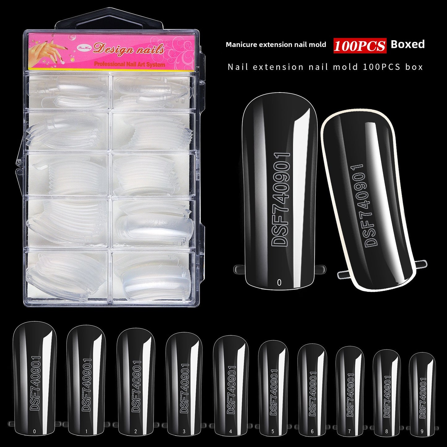 Nail extension nail mold 100PCS box