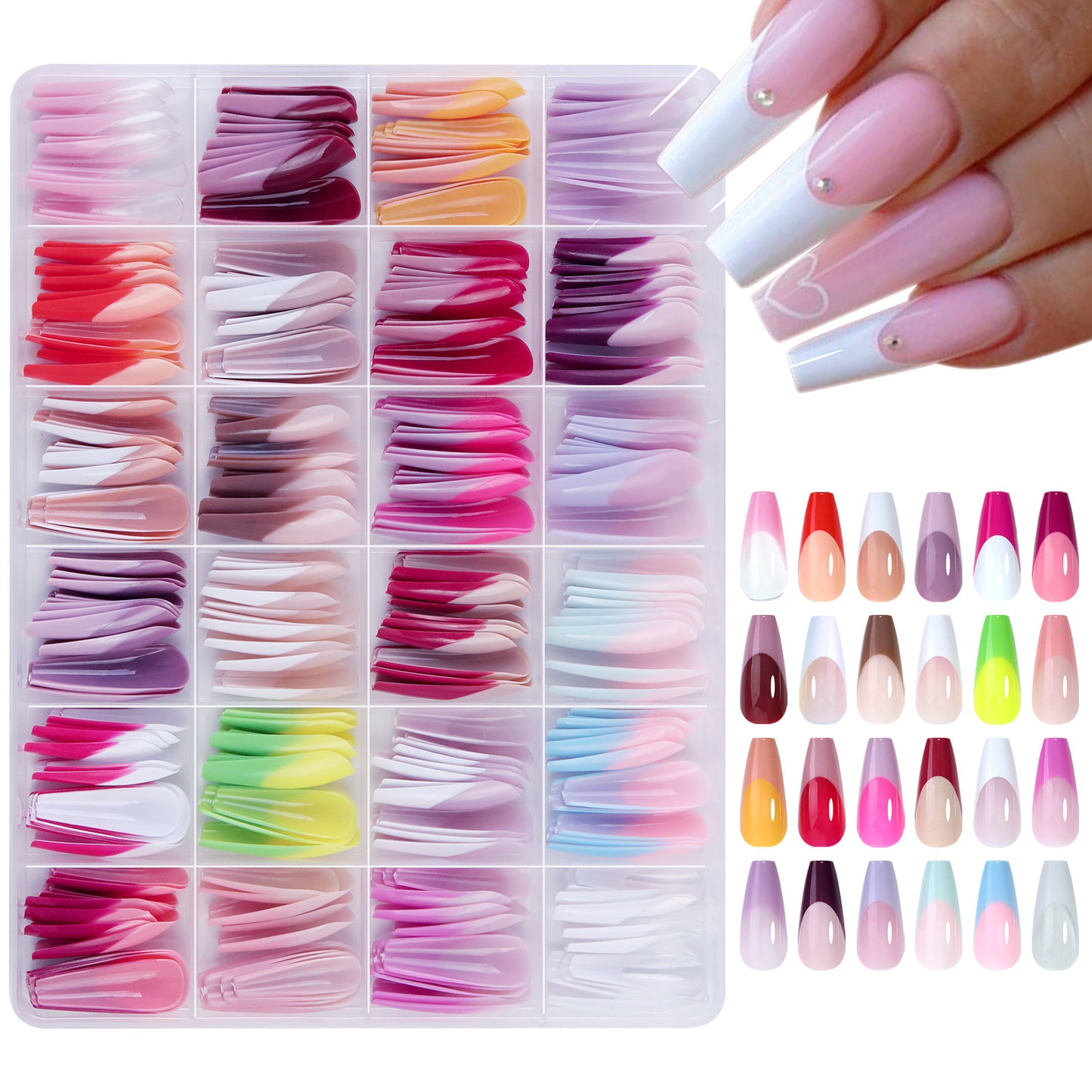 288pcs French Press On Nails