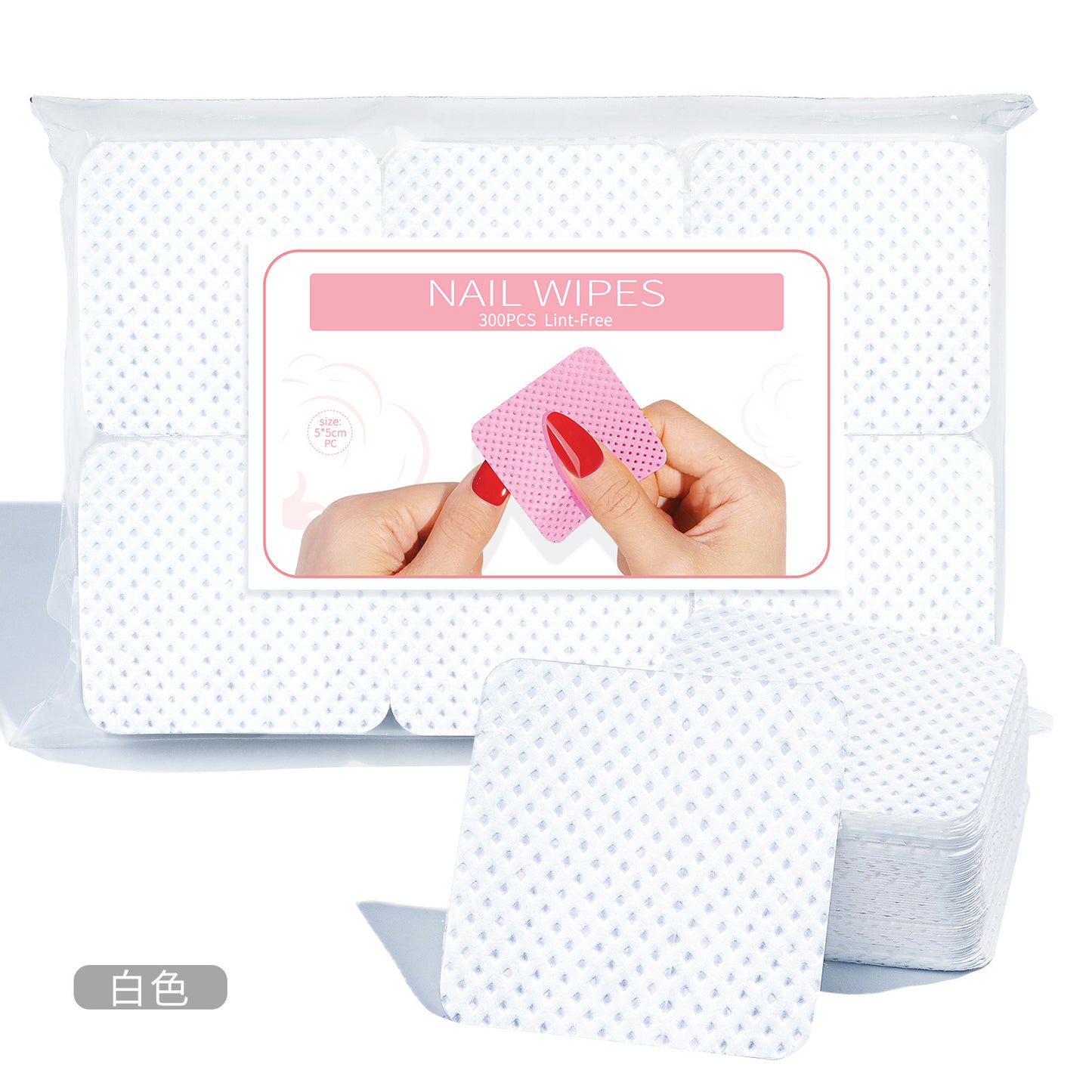 300 PCS Lint Free Nail Wipes Colorful Nail Polish Remover Pads