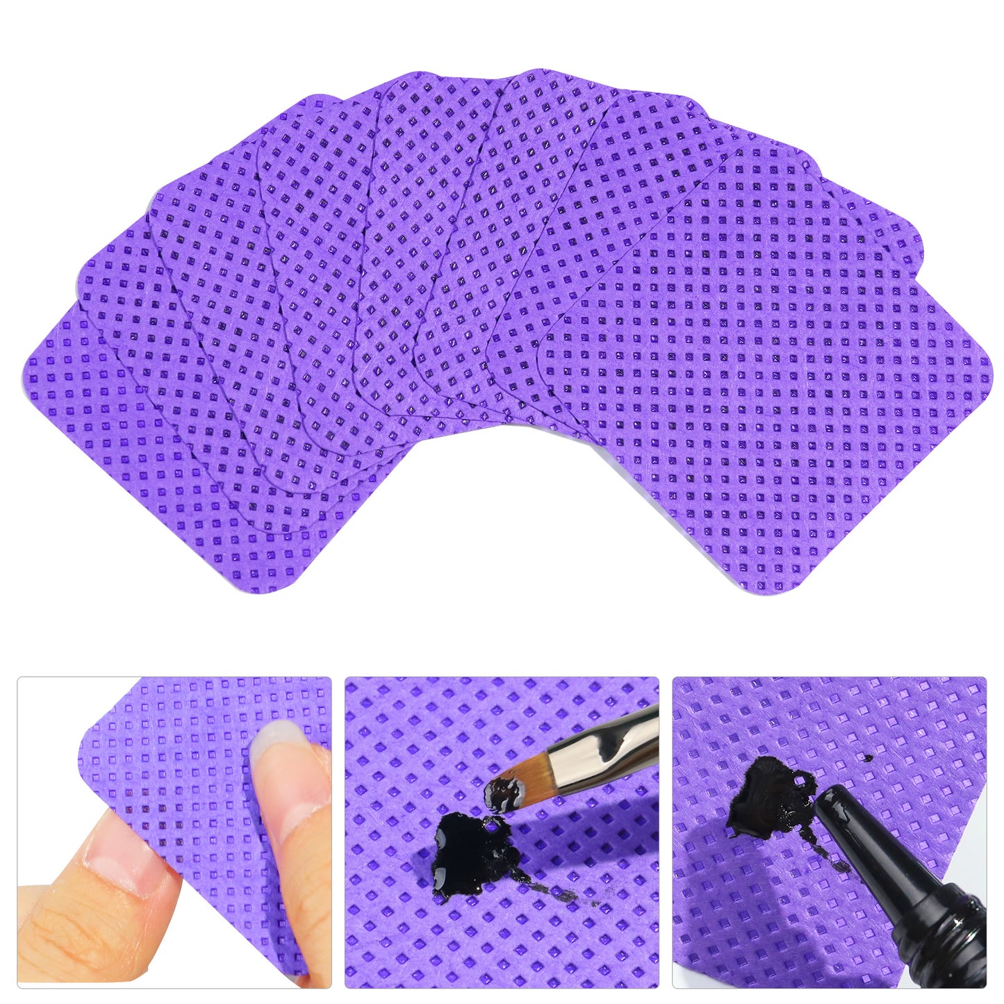 300 PCS Lint Free Nail Wipes Colorful Nail Polish Remover Pads