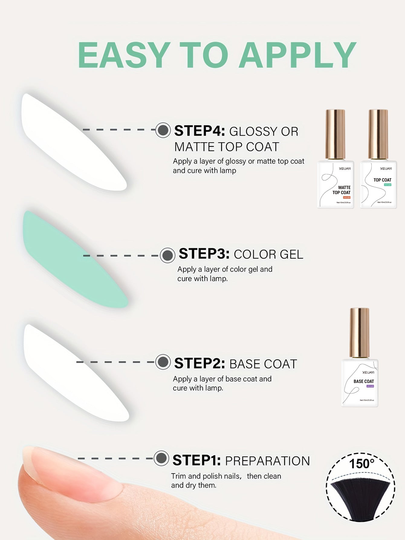 3pcs Base Coat Matte Top Coat Set