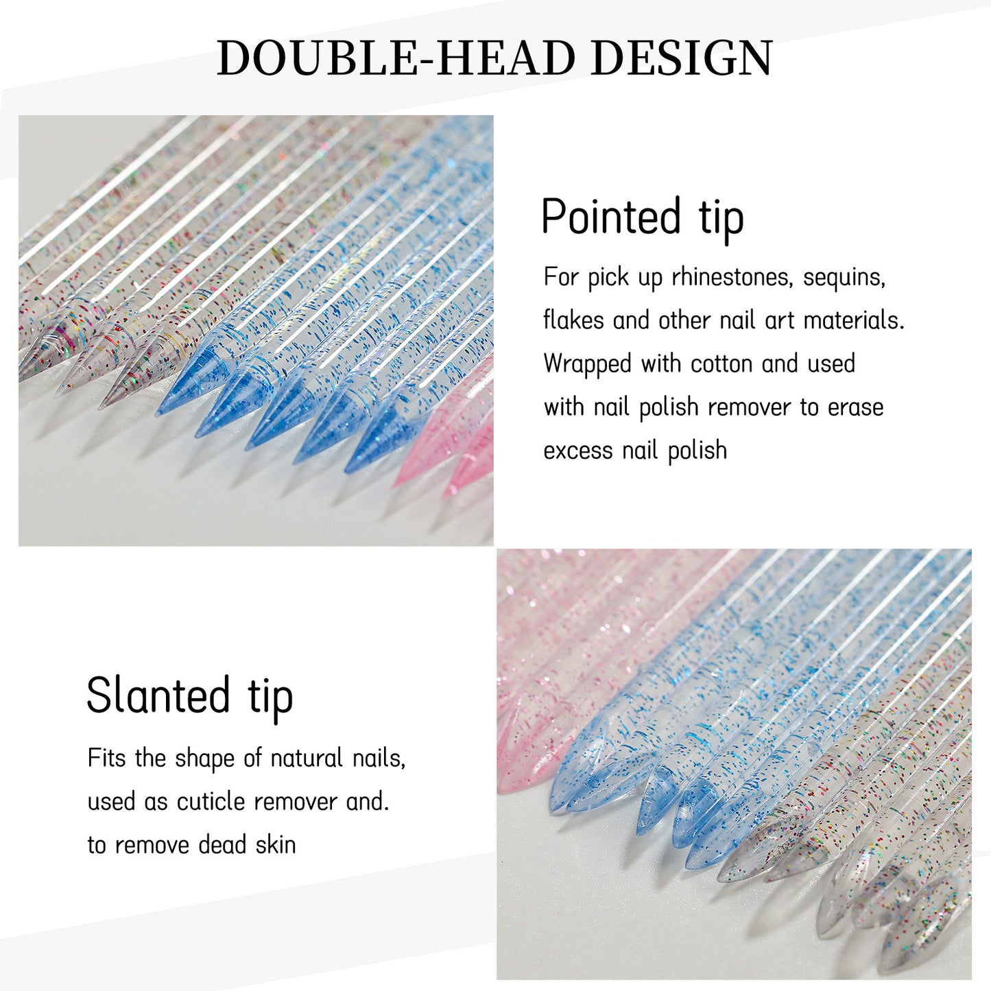press on nails cuticle plastic stick 100pcs/bag