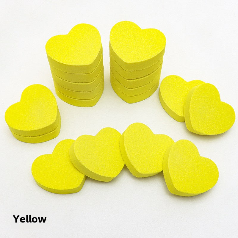 50PCS Heart Shape Mini Nail Buffer Block