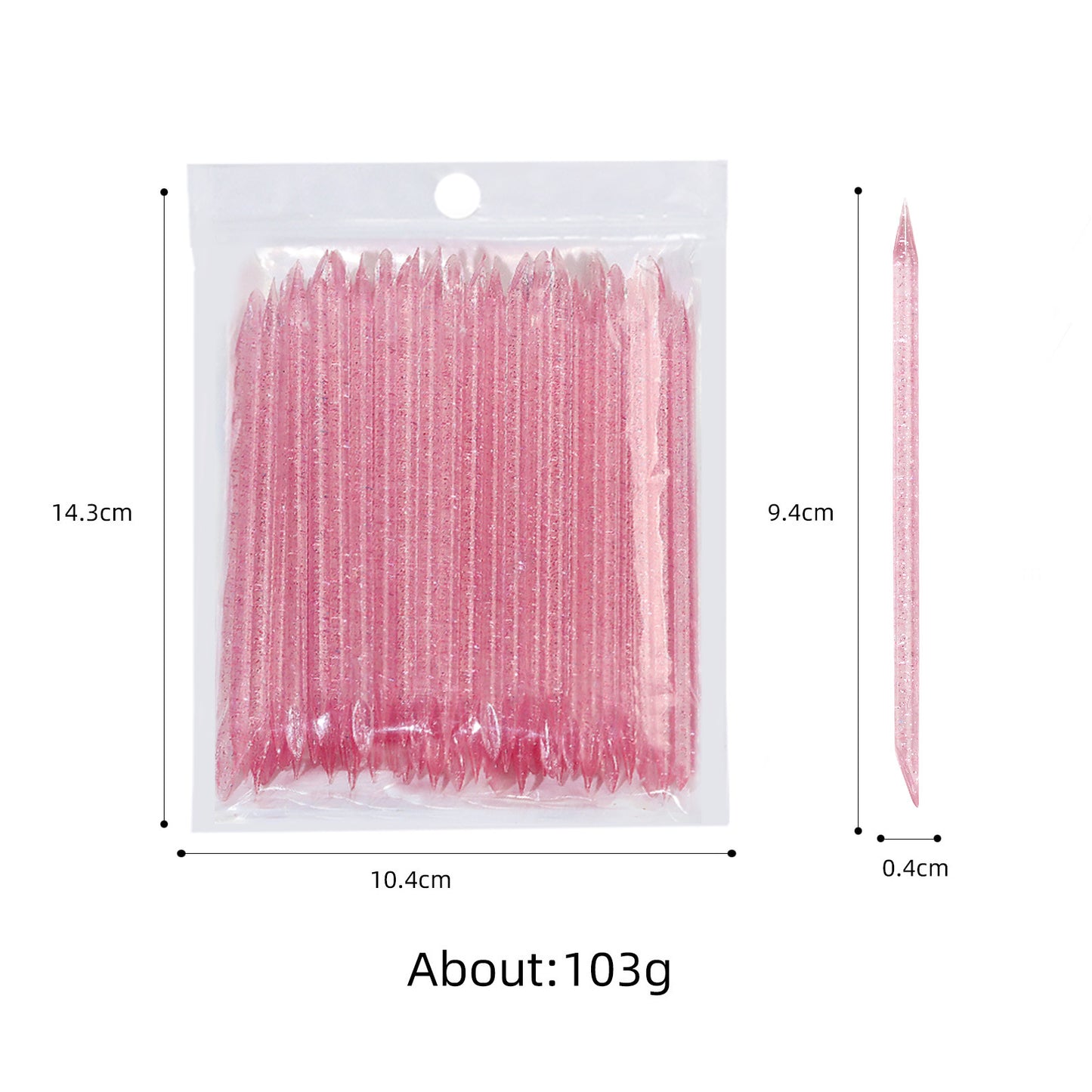 press on nails cuticle plastic stick 100pcs/bag