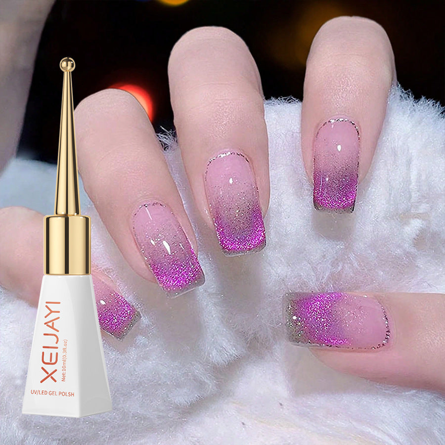 XEIJAYI Purple Cat's Eye Gel Polish UV Nail Gel Polish Gel Salon Gel Manicure Diy At Home Nail Art 10ml/0.3fl.oz/pcs