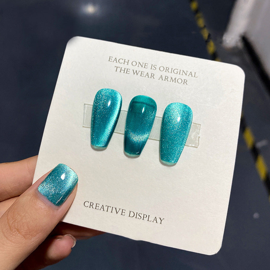 Xeijayi Glitter Lake Blue Cat's Eyes gel polish UV nail gel polish salon gel manicure DIY at home nail art 10ml/0.3fl.oz