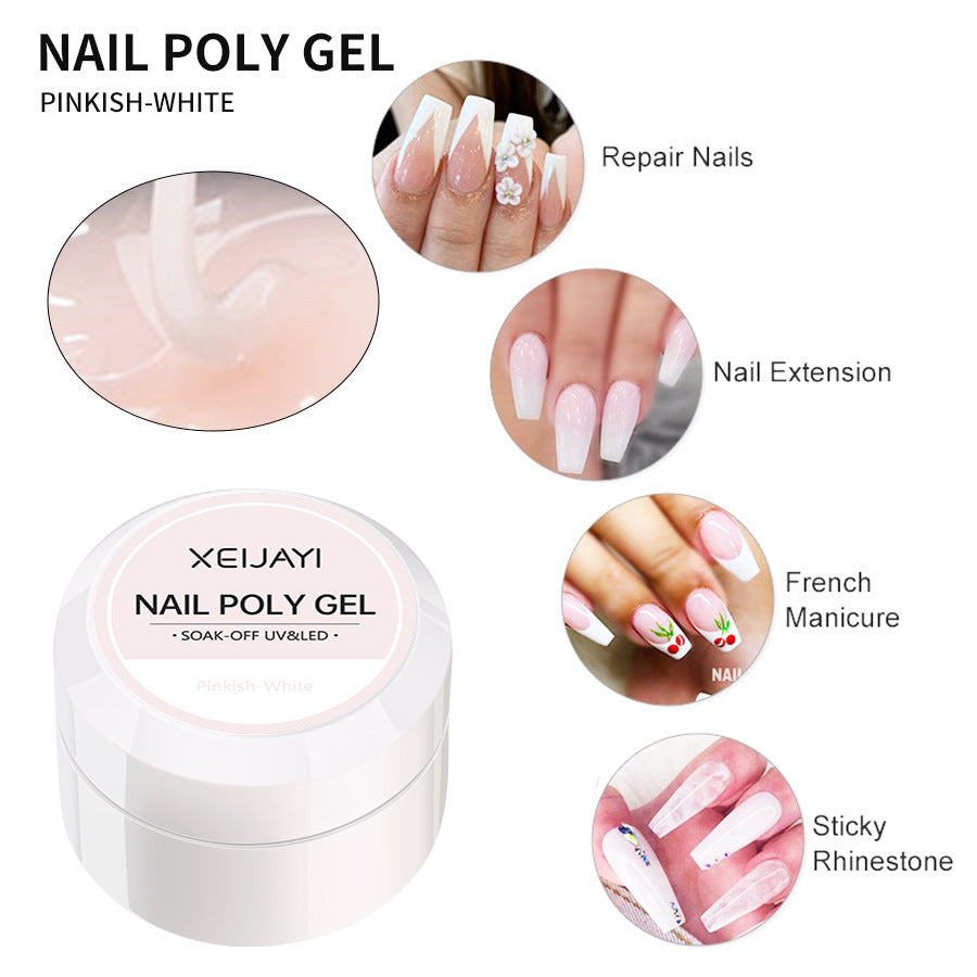 XEIJAYI 18 Colors Crystal Nail Poly Gel UV Phototherapy Glue 8g