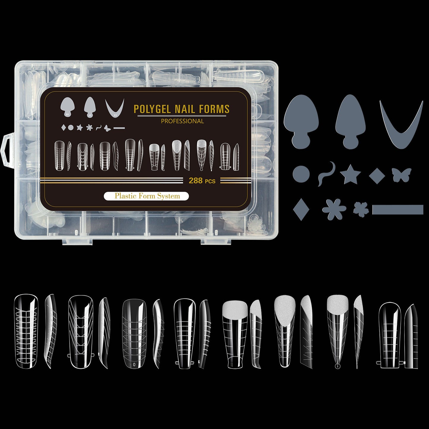 288pcs Polygel Nail Forms