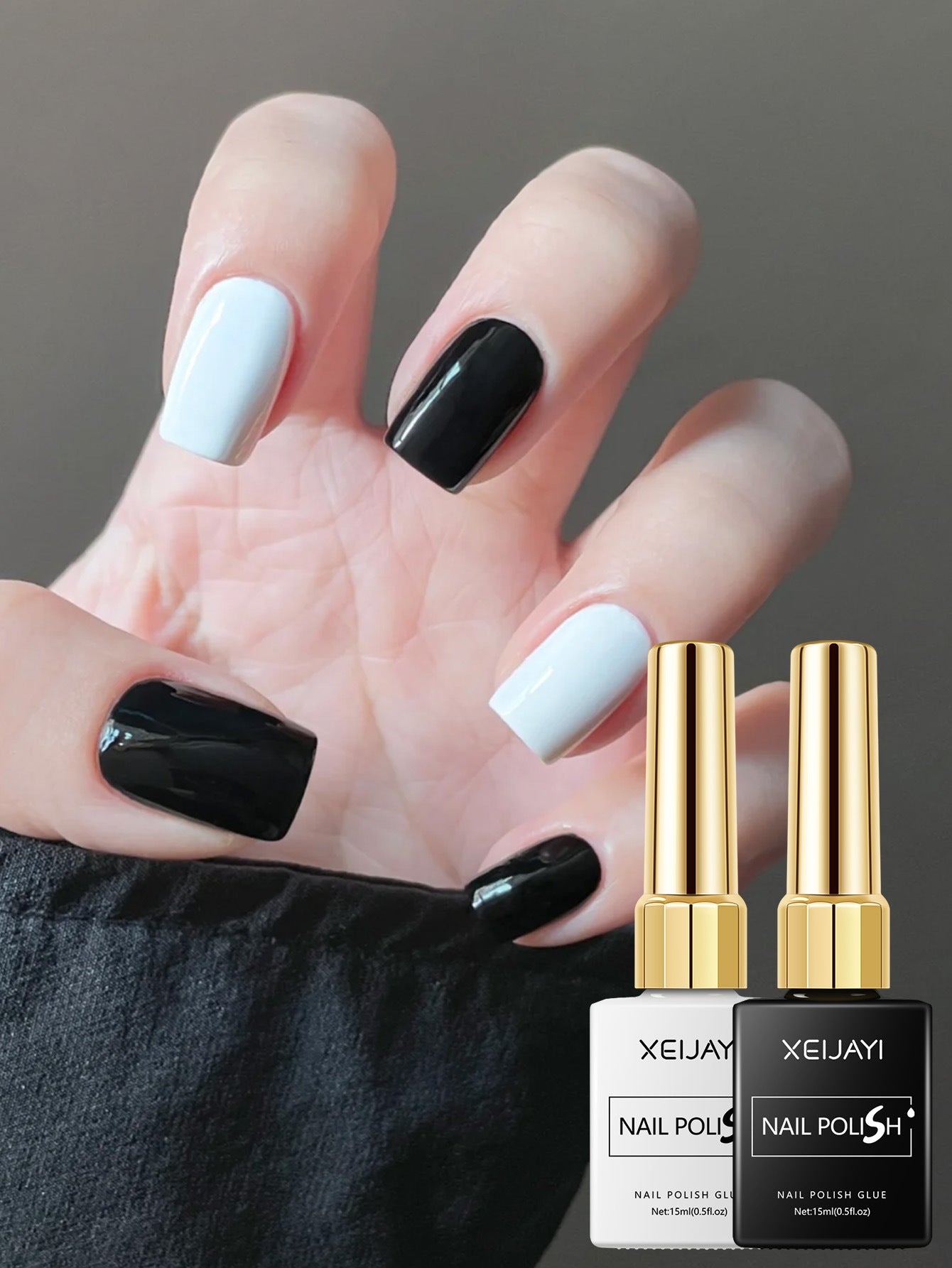 15ml Black & White Gel Nail Polish