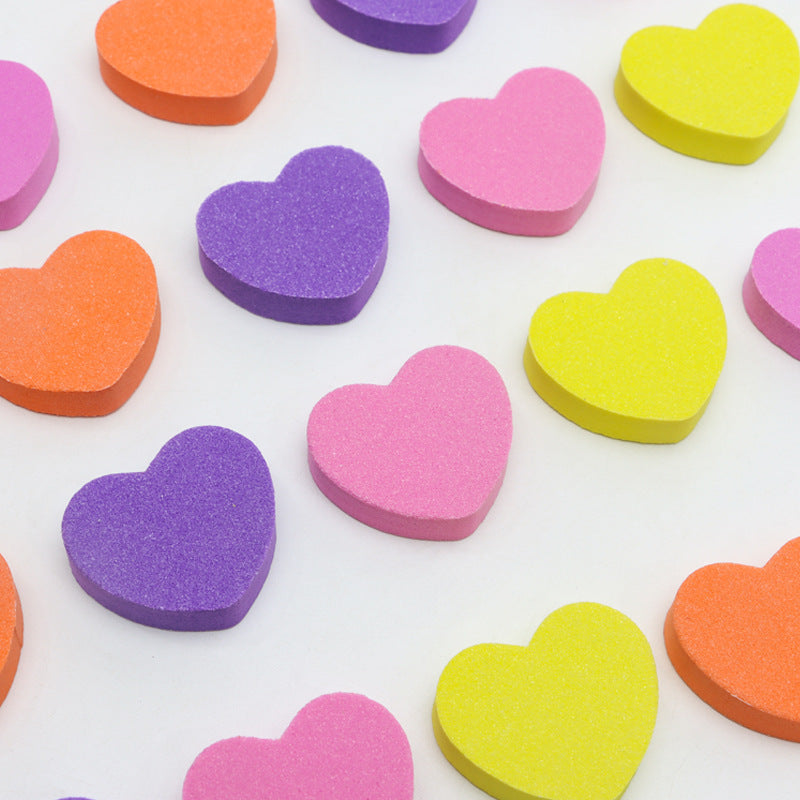 50PCS Heart Shape Mini Nail Buffer Block