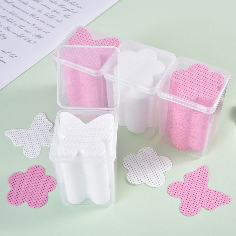 200PCS Nail Polish Remover Cotton Pad Butterfly Flower Shape Lint Free Nail Wipes