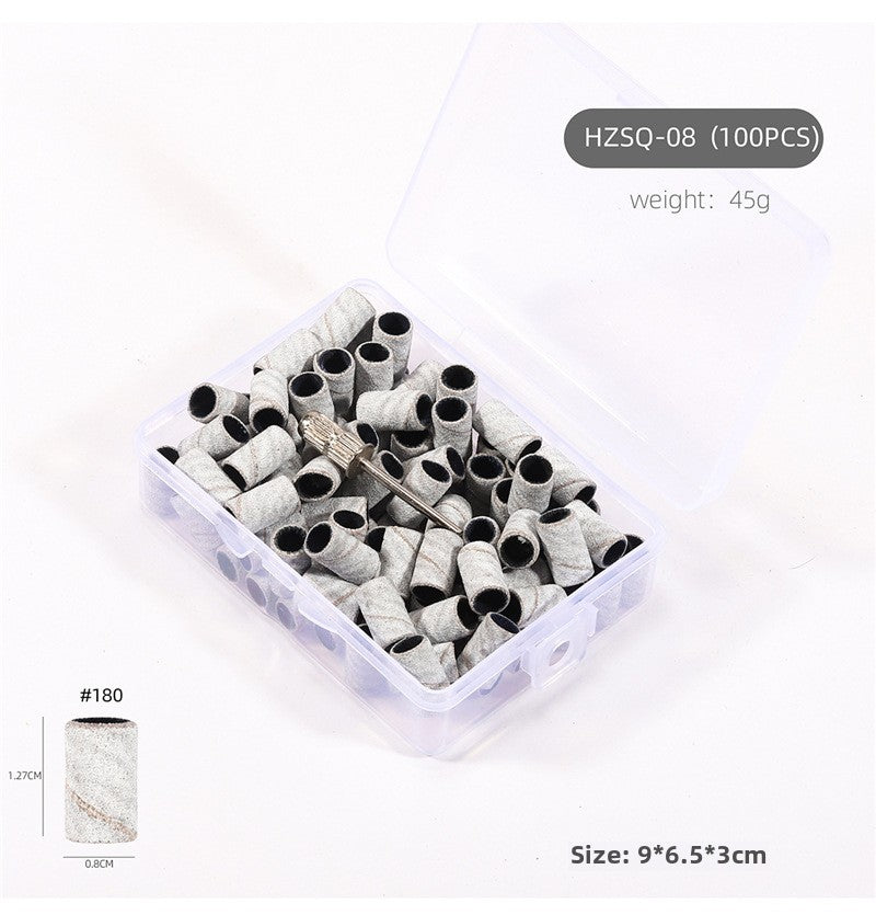 3 Color Coarse Fine Medium Grit Efile Sand Set 80#120#180# with Mandrel Nails Drill Bits