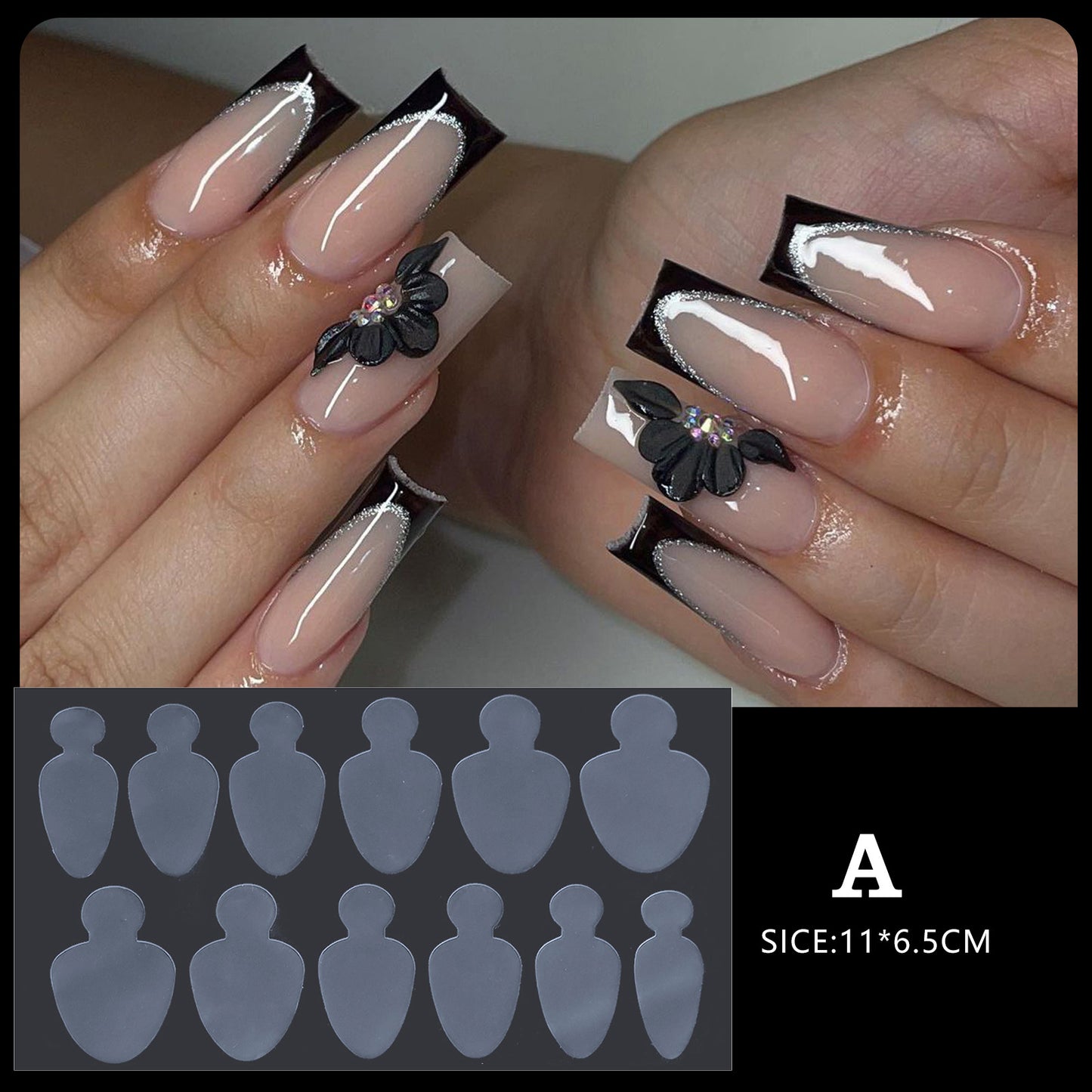 1 Sheet Nail Forms Mould Sticker 12pcs