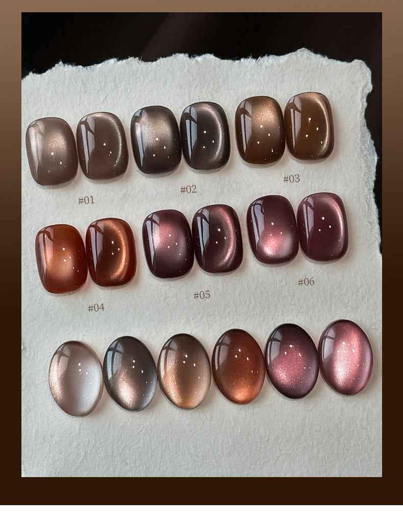 Luxury Coffee Cat Eye Gel Nail Polish